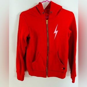 Aviator Nation Red Kids Hoodie with Lightning Bolt